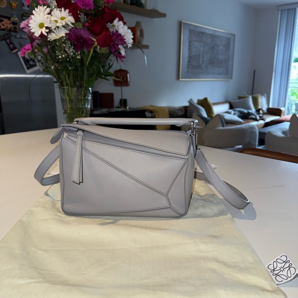 Loewe Small Puzzle Bag in Pearl Gray